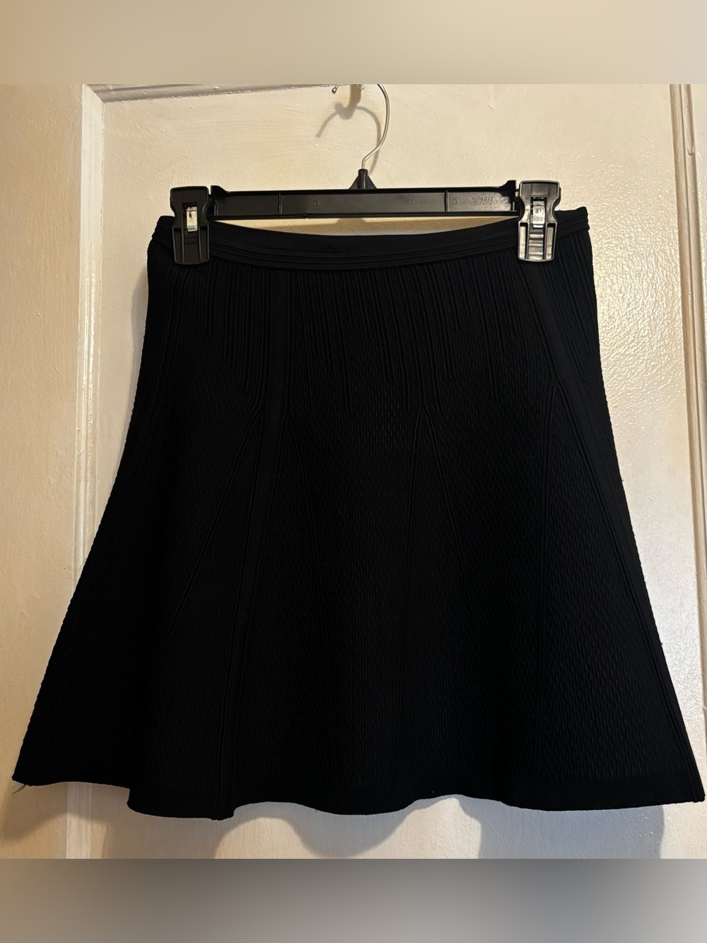 Diane von Furstenberg DVF Black Pleated Knit Nellie Skirt Size P/S